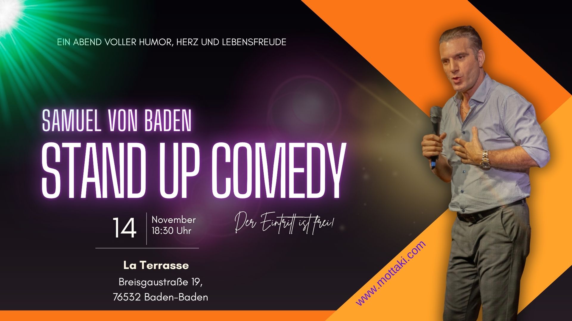 Samuel von Baden – Stand Up Comedy Abend in Baden-Baden, La Terrasse